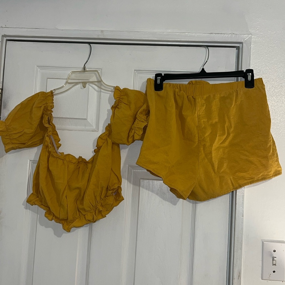 Shirt and short set.